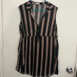 Passport Stripped Casual Dress - XL